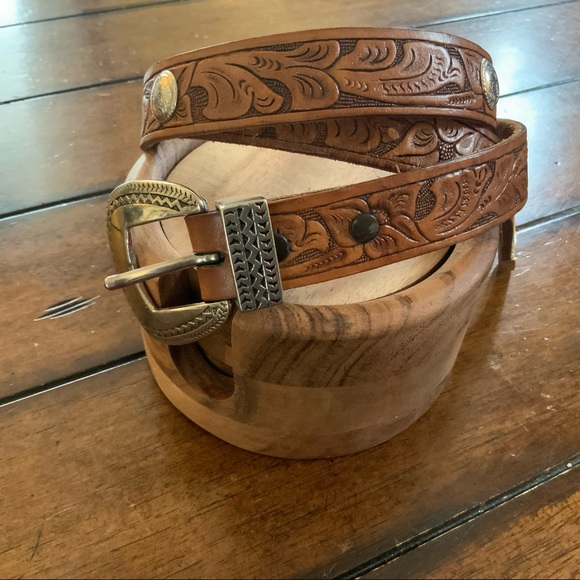 Accessories - Vegan leather tooled western belt